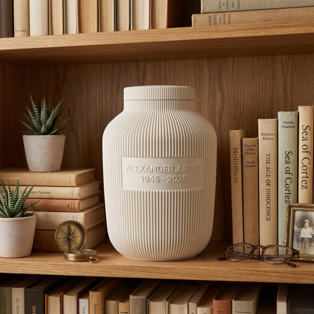 Modern Ridges Cremation Urn