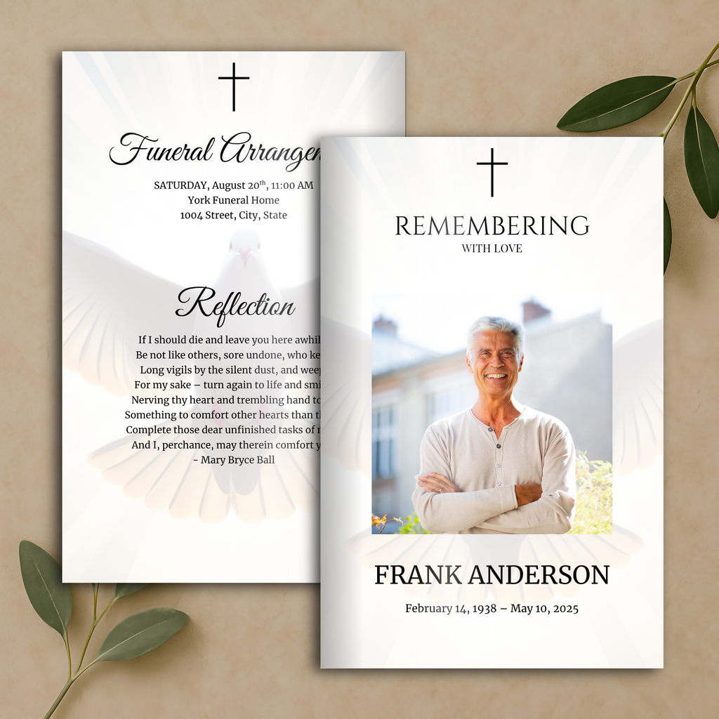 Angelic Light Funeral Program