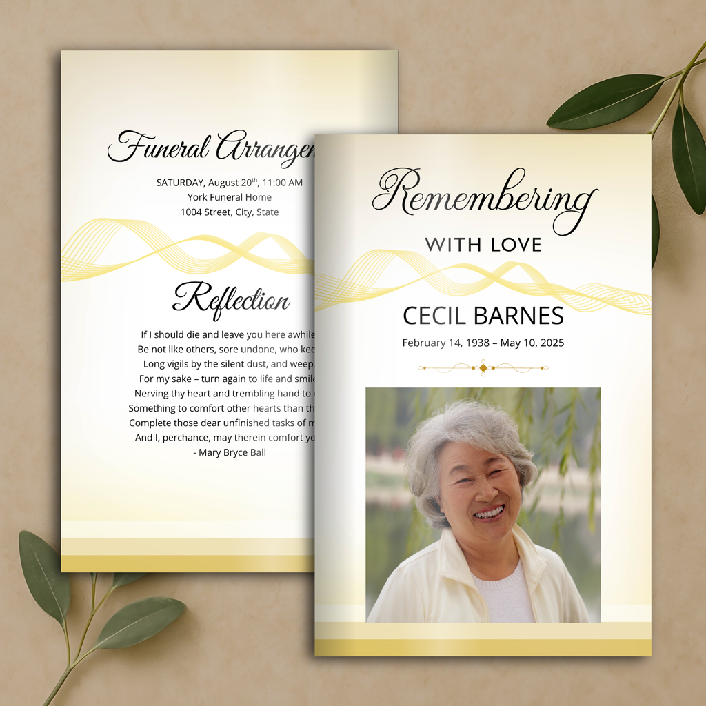 Baroque Gold Funeral Program