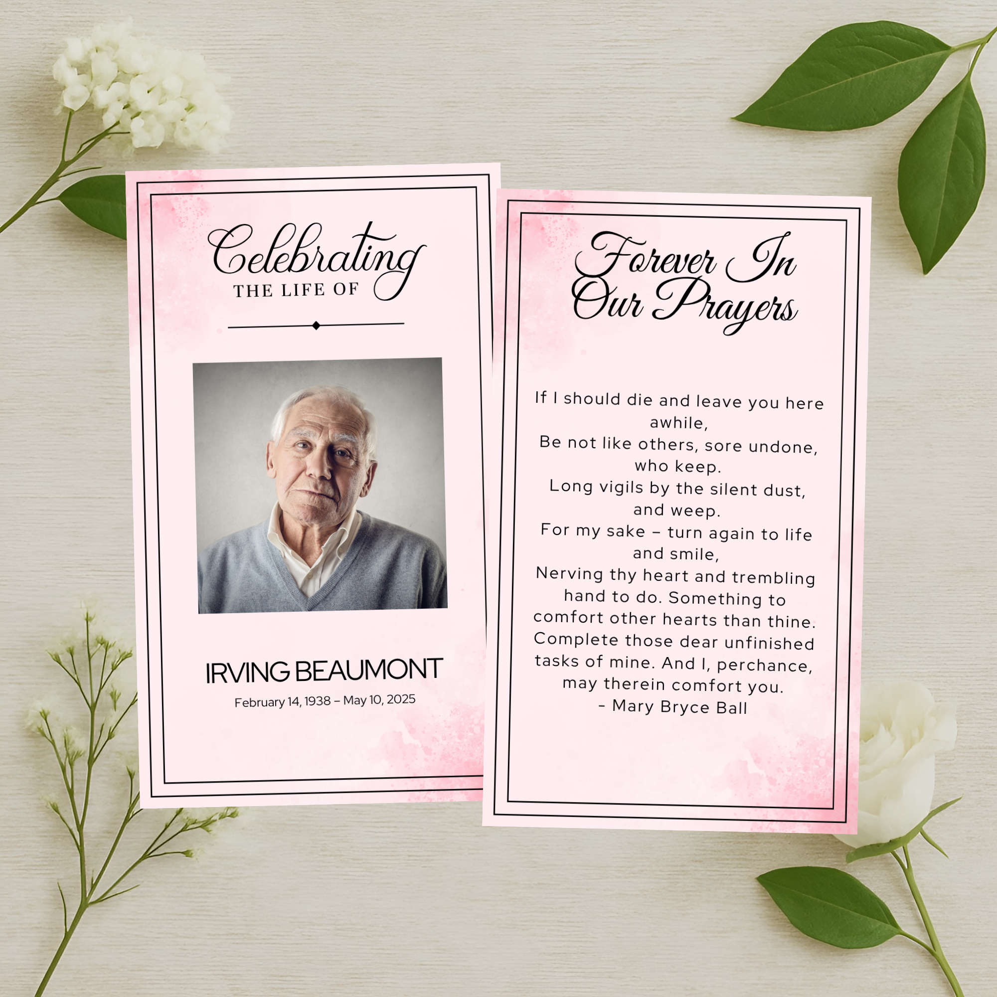 Blush Reverie Prayer Card