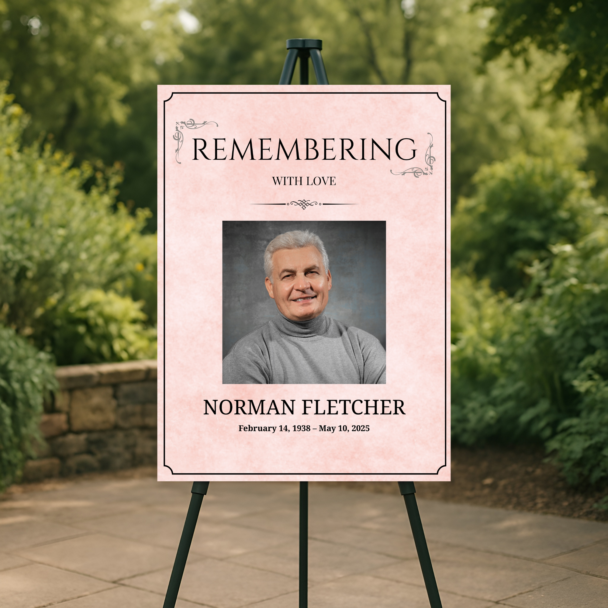 Blush Scroll Memorial Poster