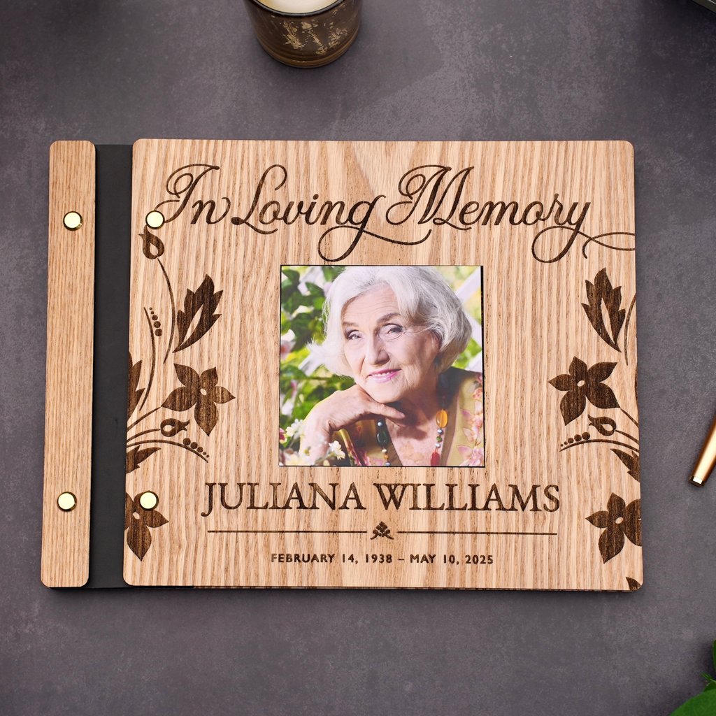 Garden Wood Cover Guest Book