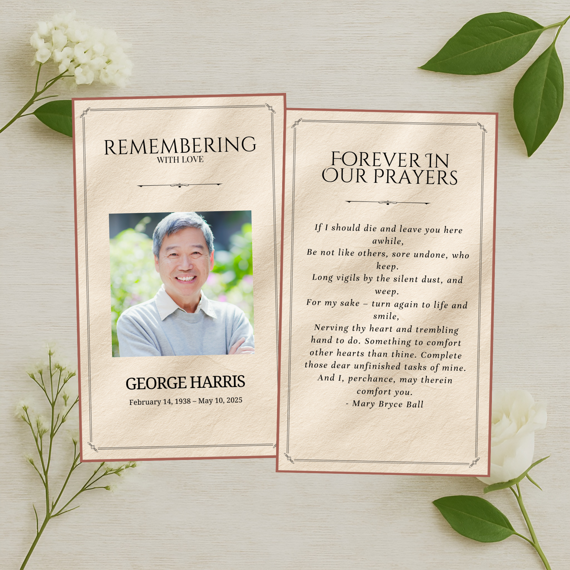 Deco Parchment Prayer Card