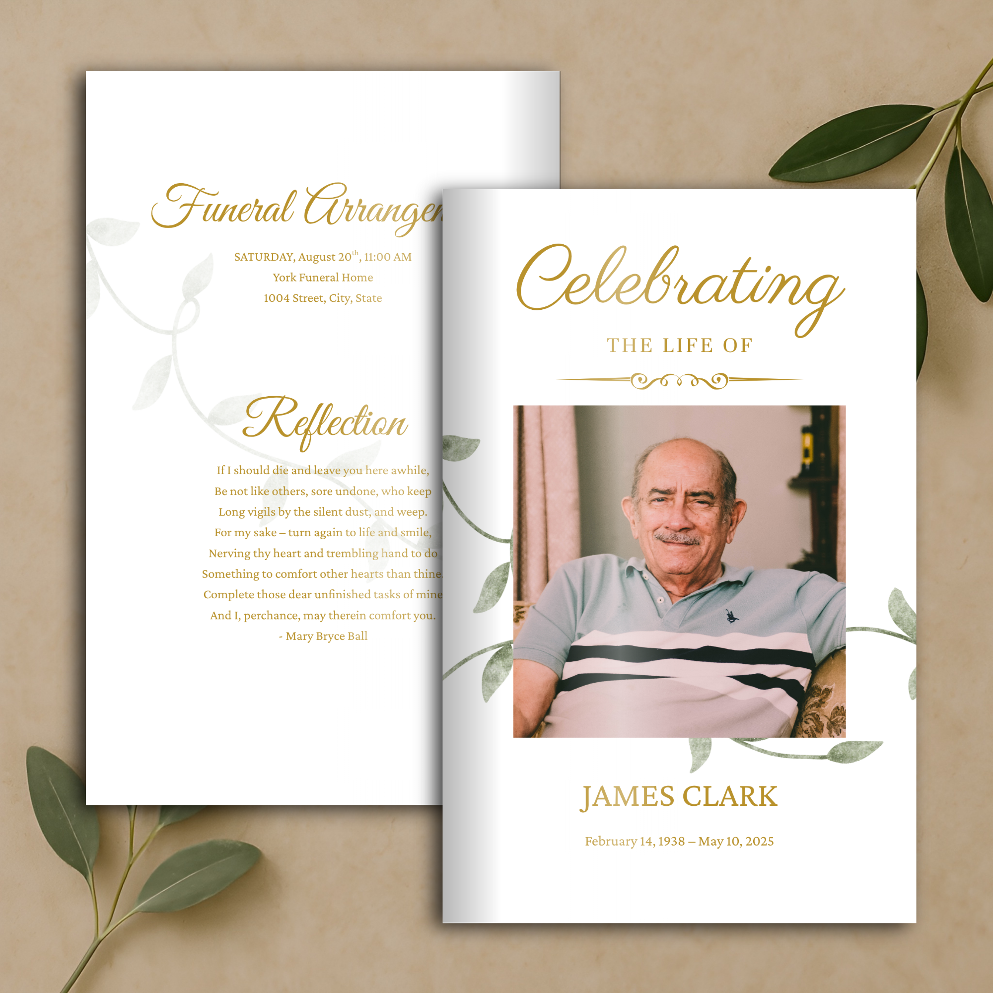 Eternal Bloom Funeral Program