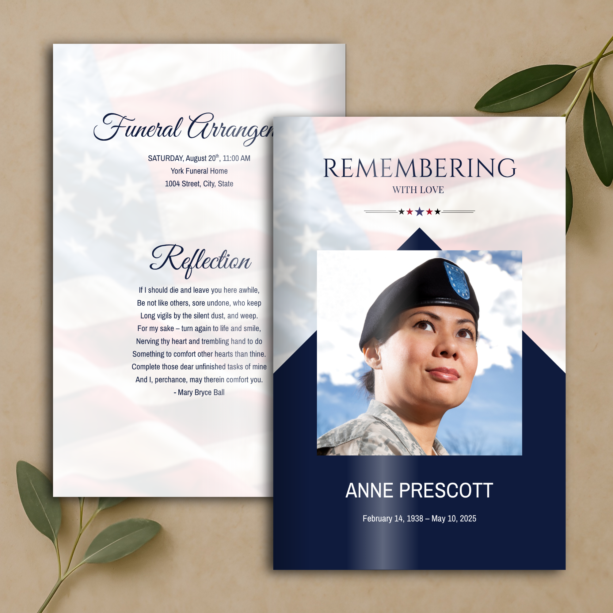Flag Duty Funeral Program