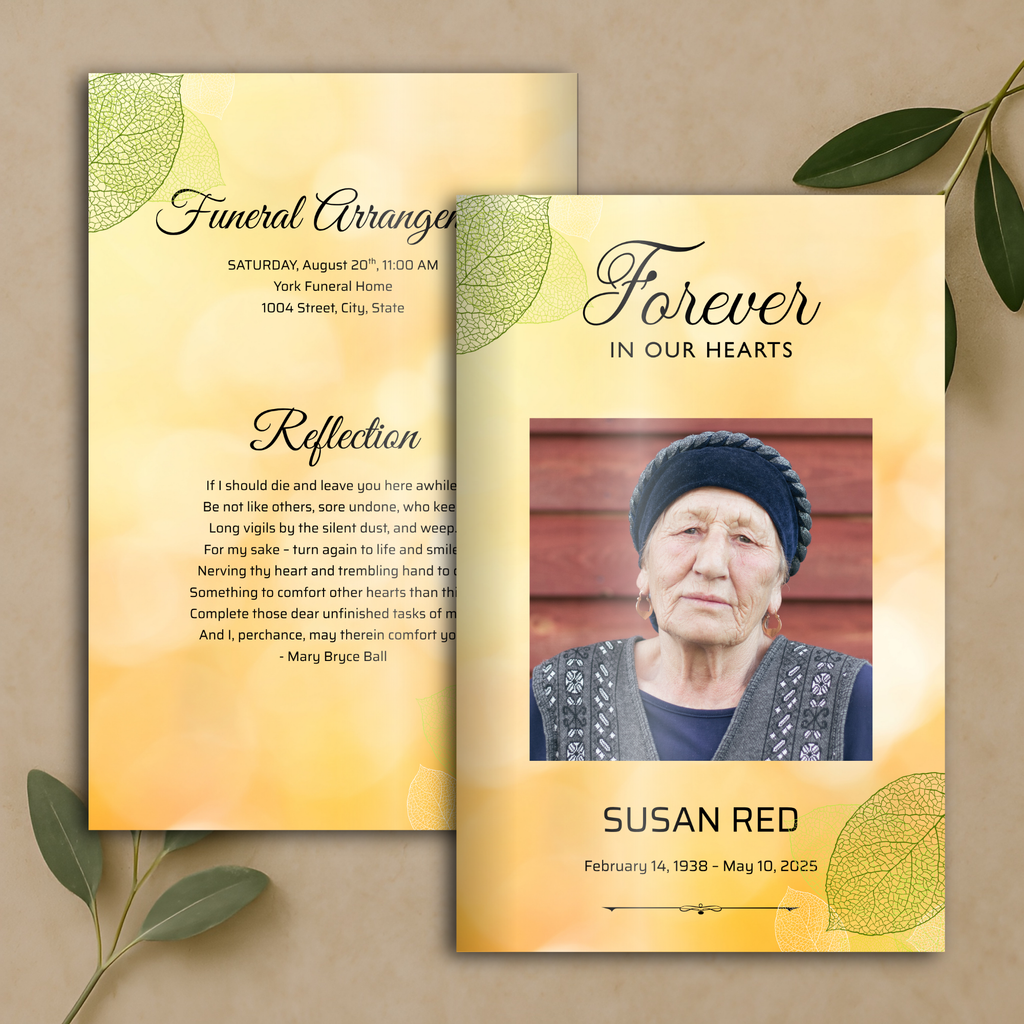 Golden Forever Funeral Program