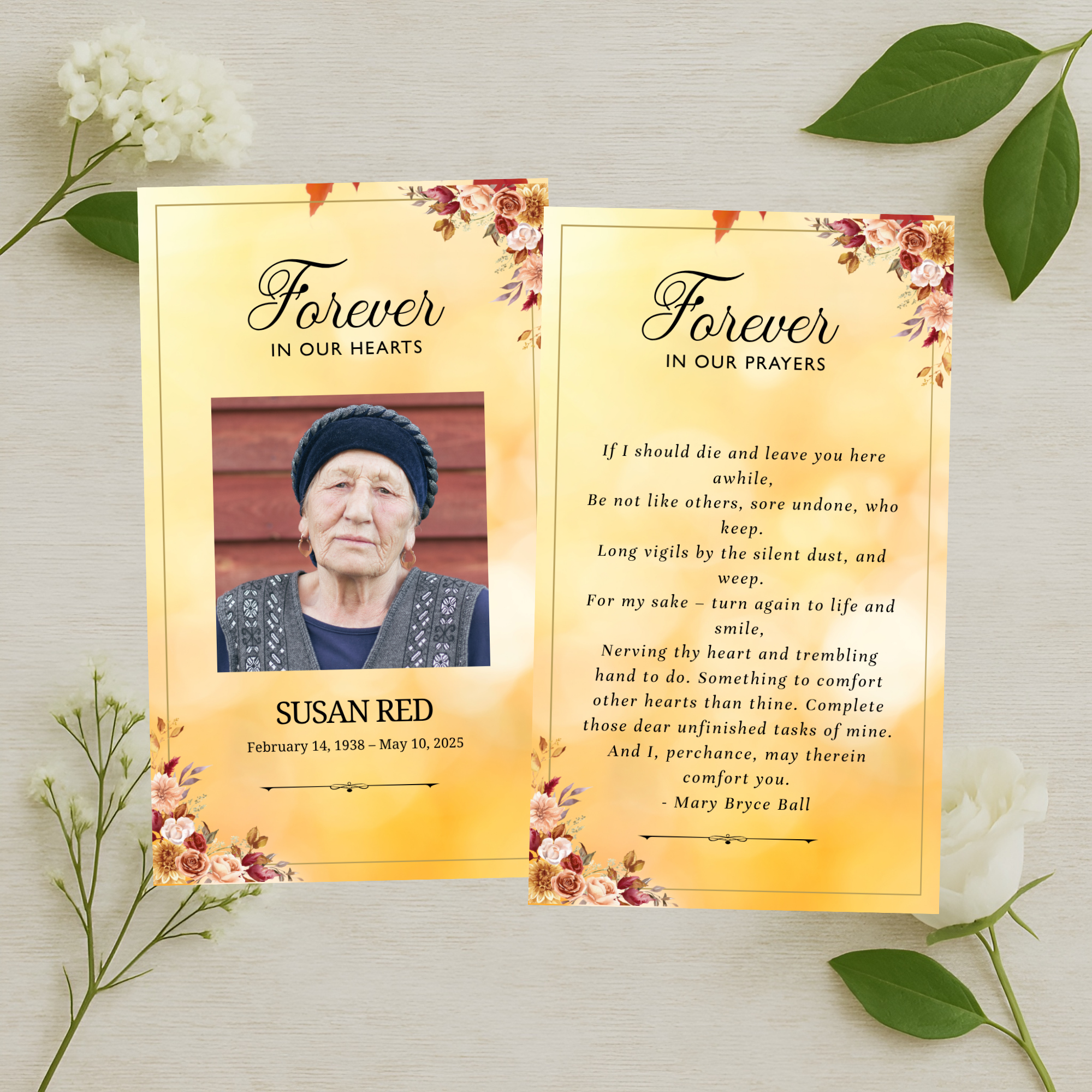 Golden Forever Prayer Card