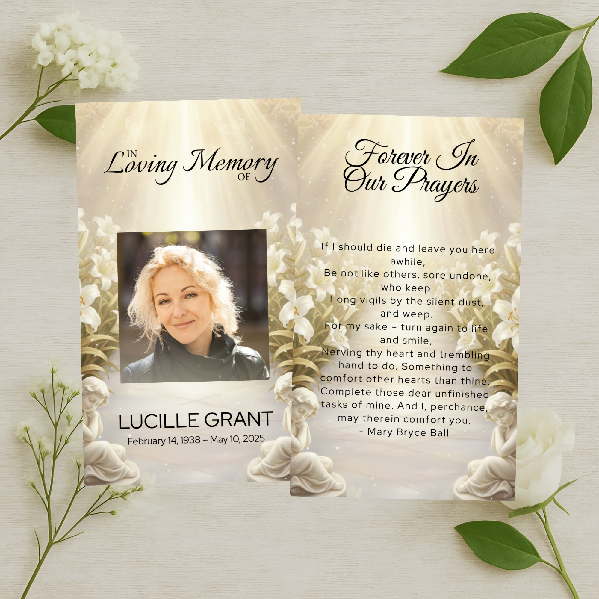Golden Light Prayer Card