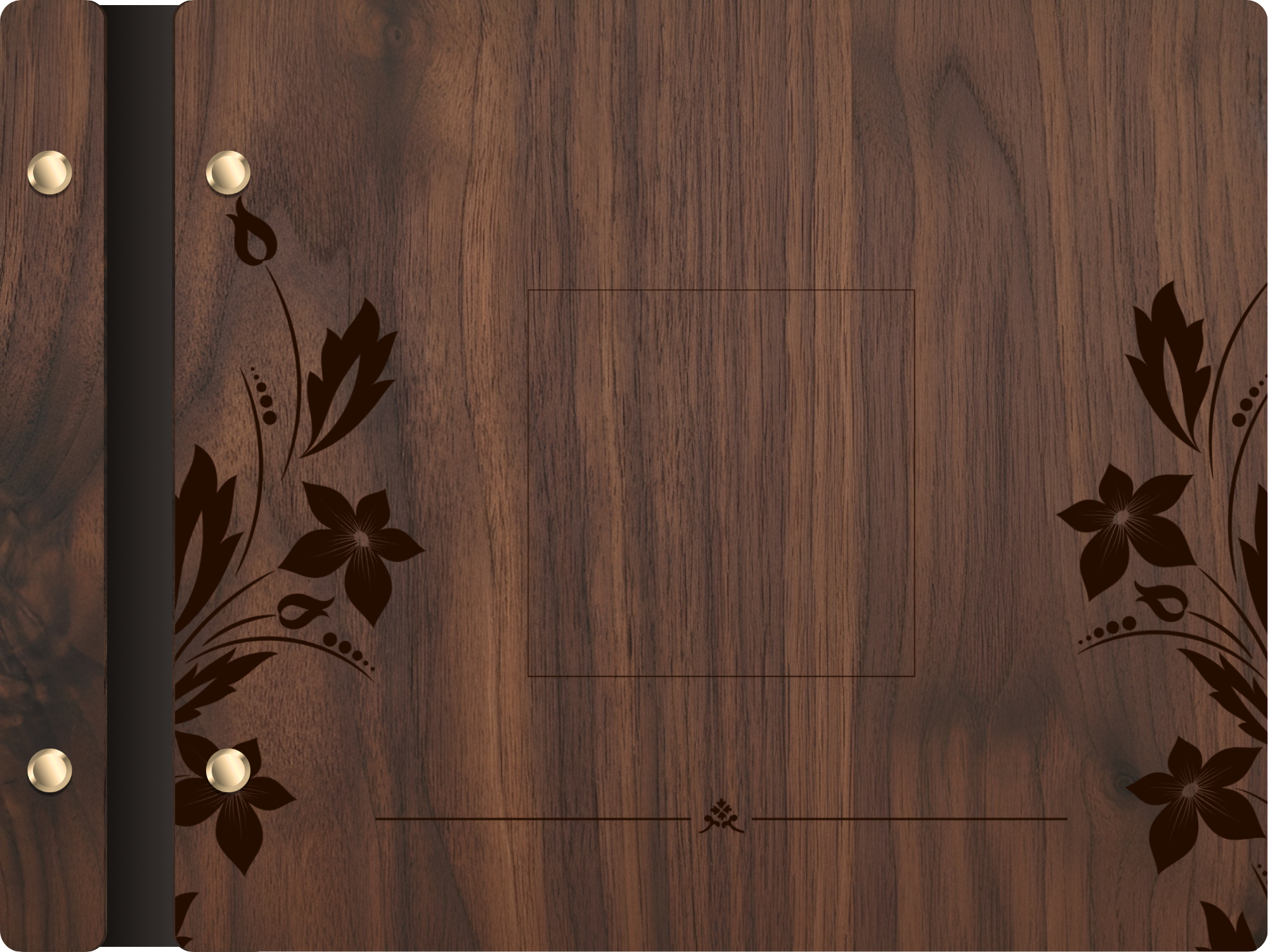 Garden Wood Cover Guest Book