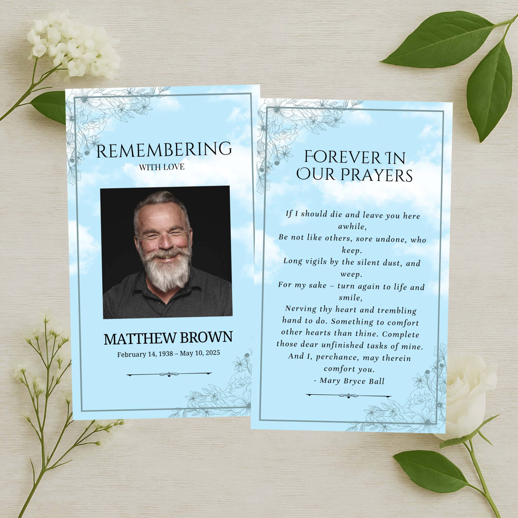 Heavenly Blue Prayer Card