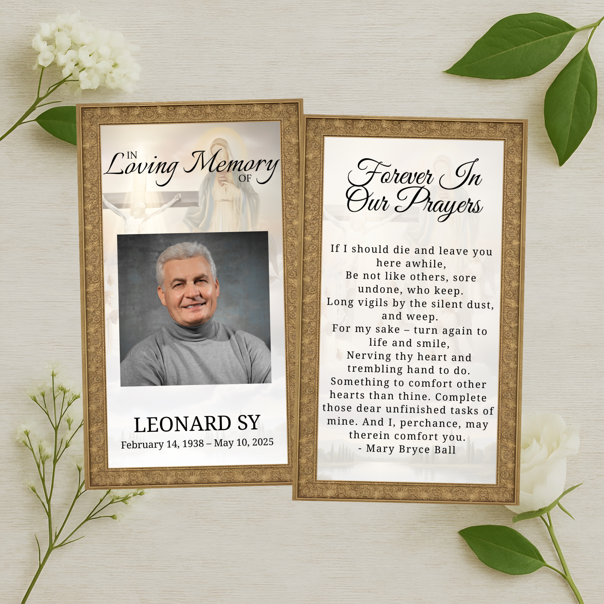 Holy Remembrance Prayer Card
