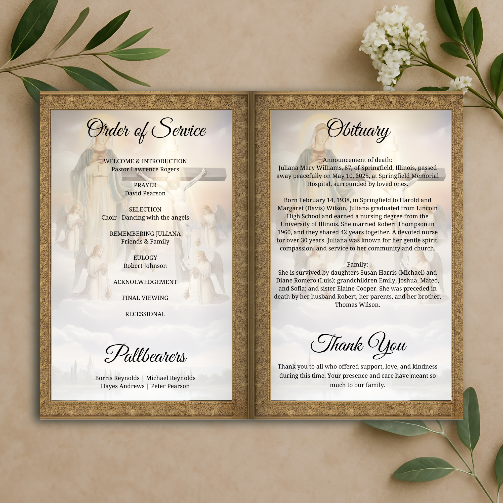 Holy Remembrance Funeral Program