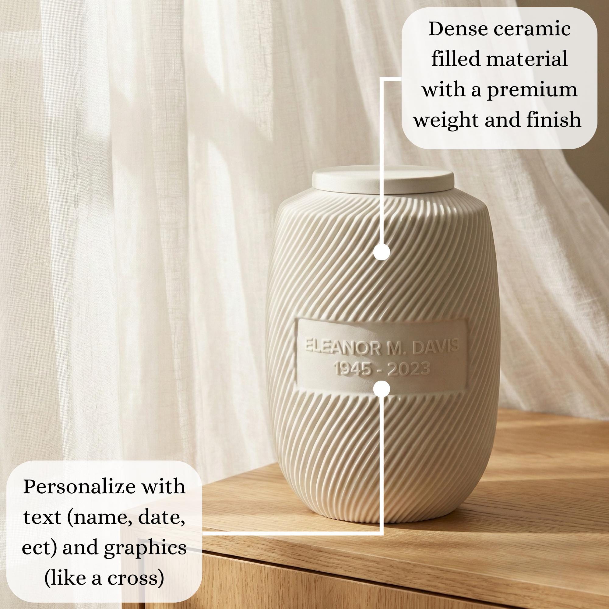 Ribbed Cremation Urn