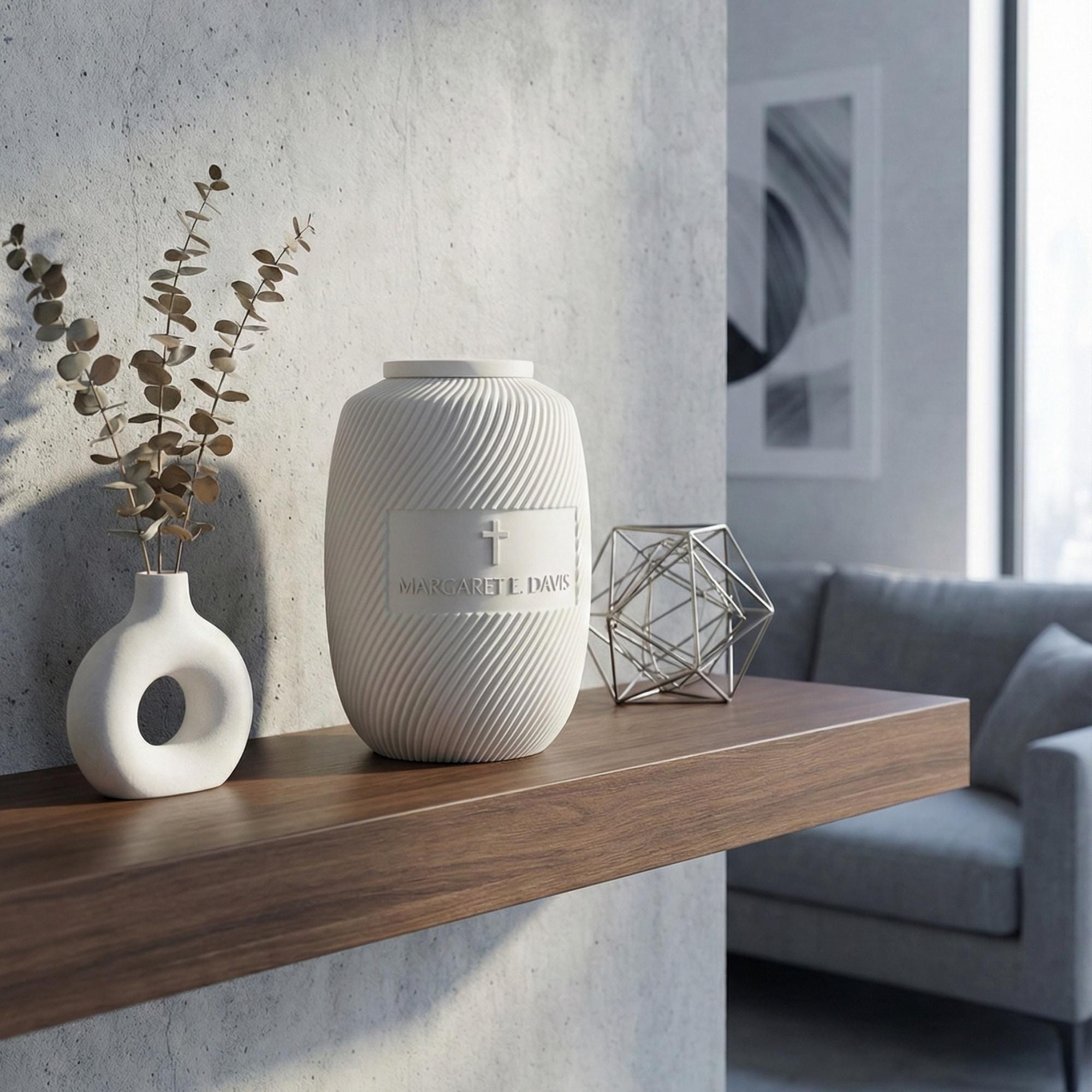 Ribbed Cremation Urn