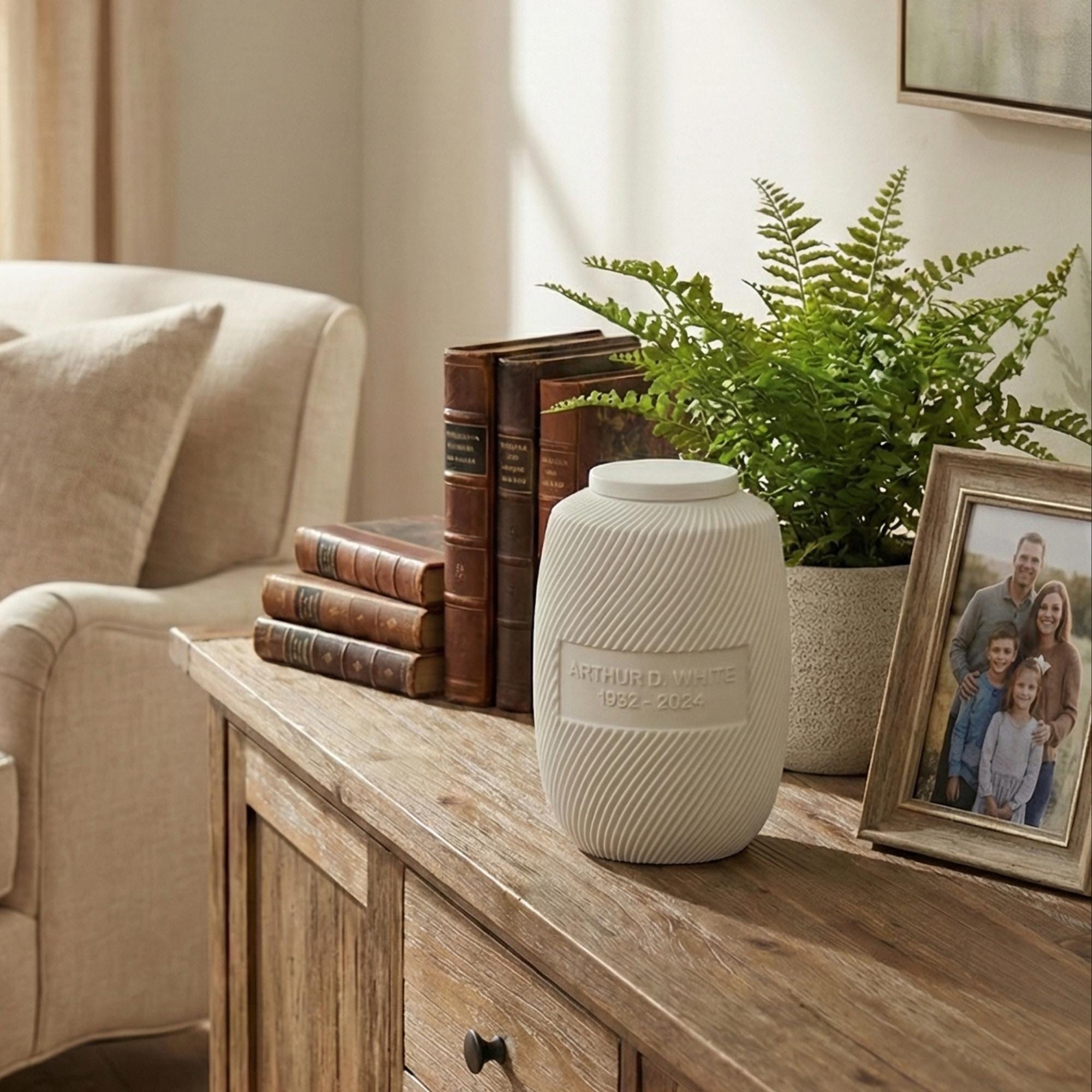 Ribbed Cremation Urn
