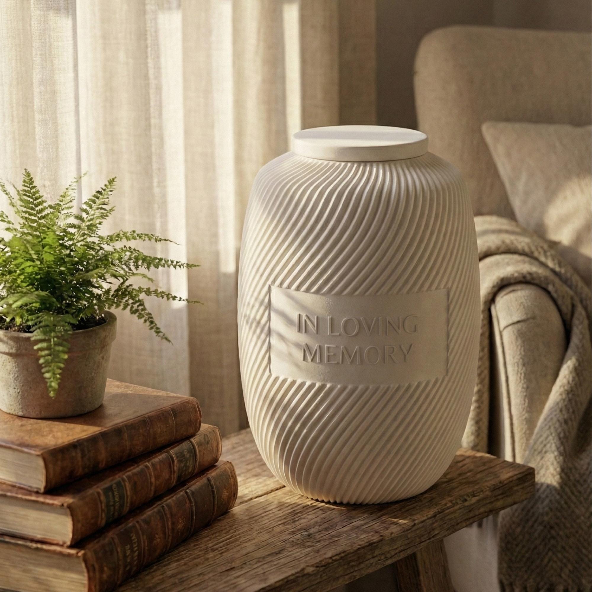 Ribbed Cremation Urn