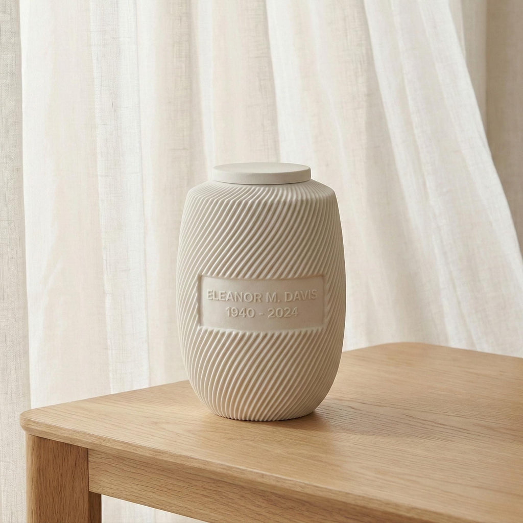 Ribbed Cremation Urn