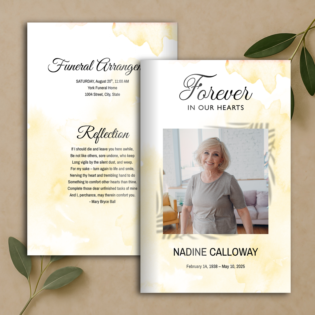 Ivory Garden Funeral Program