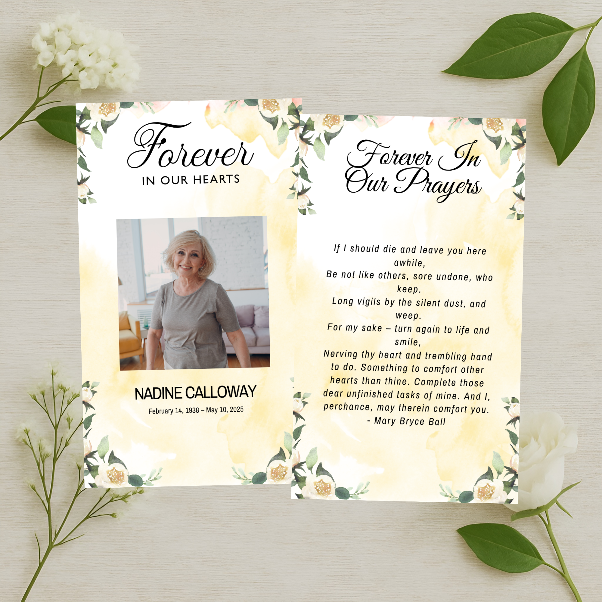 Ivory Garden Prayer Card