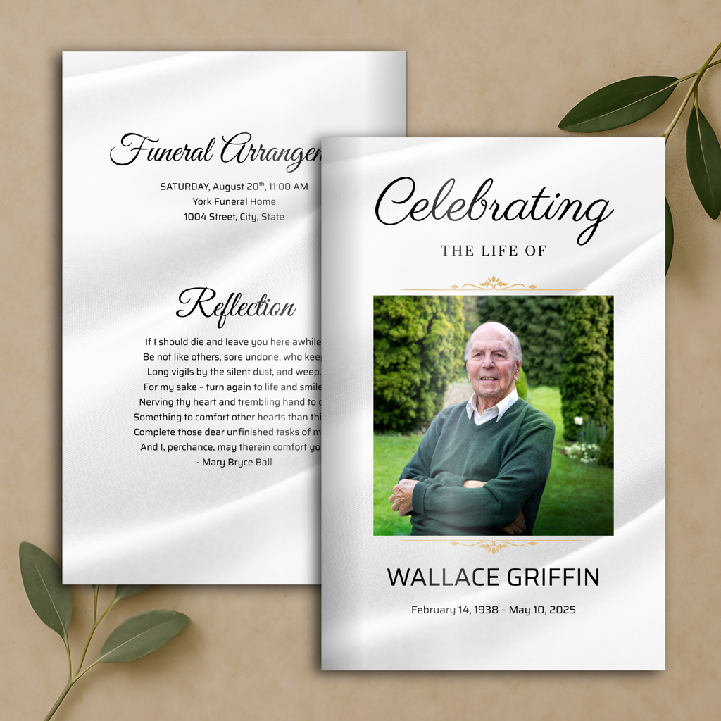 Ivory Legacy Funeral Program