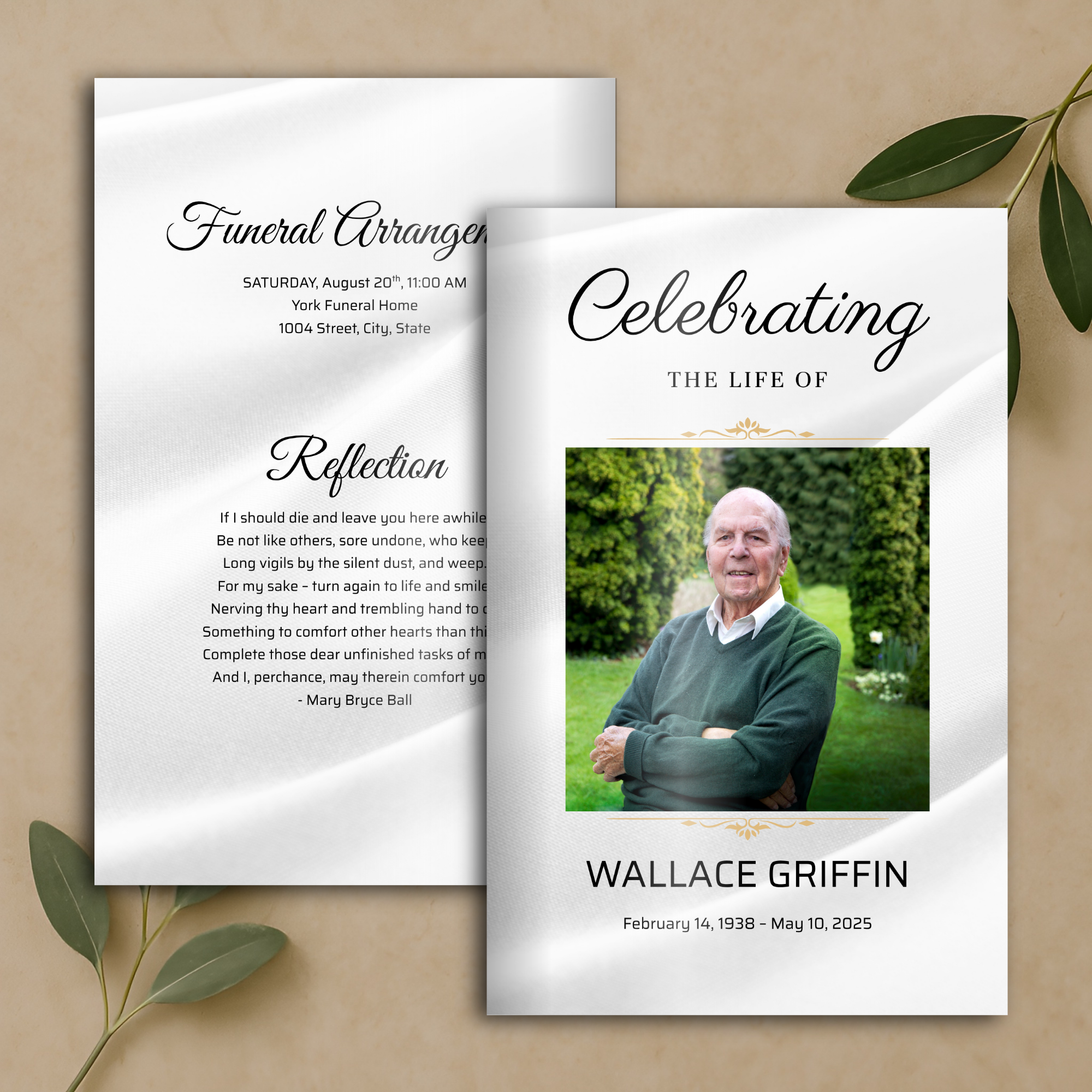 Ivory Legacy Funeral Program