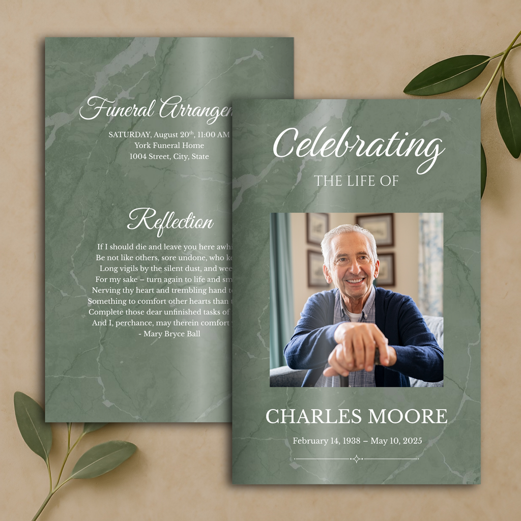 Marble Sage Funeral Program