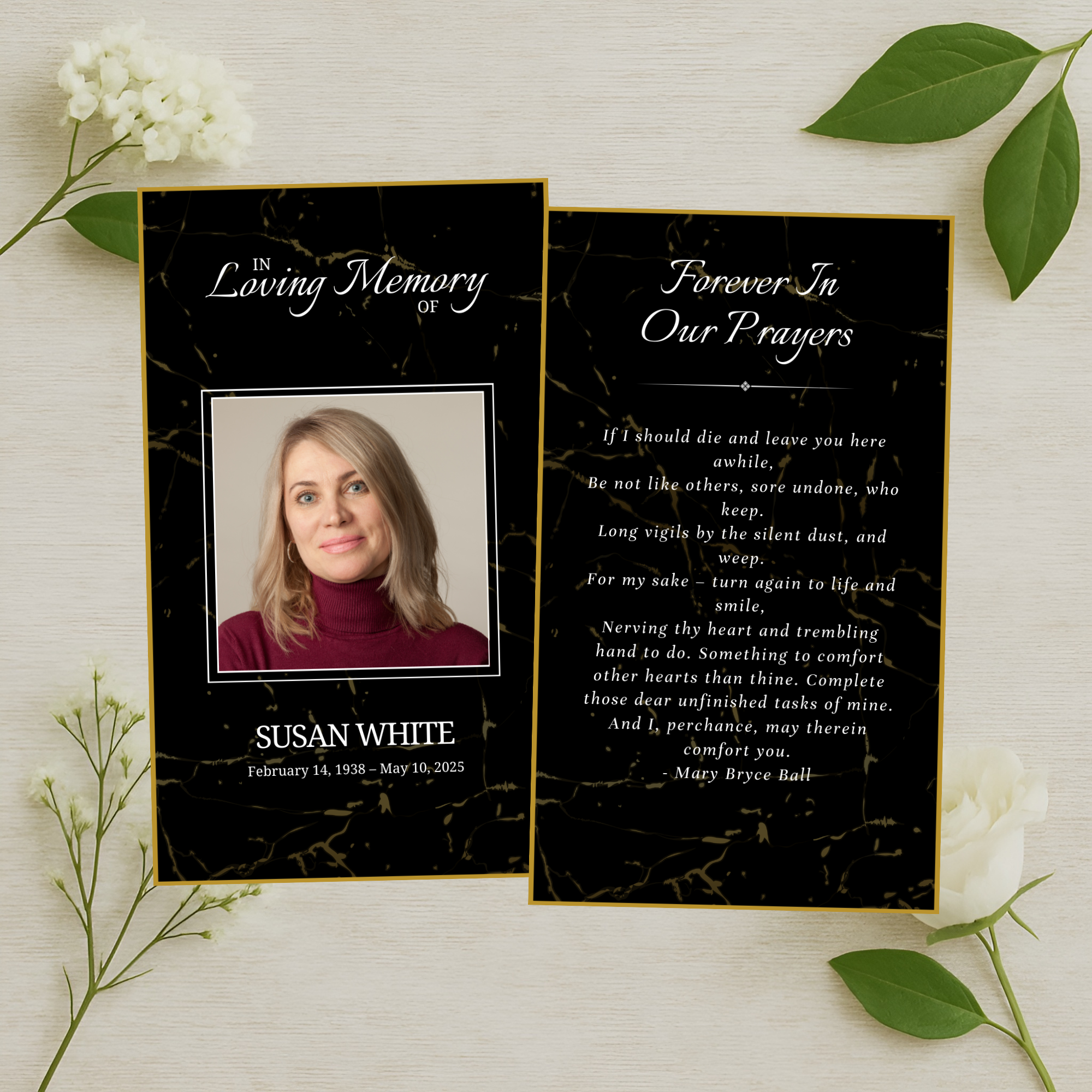 Midnight Elegance Prayer Card