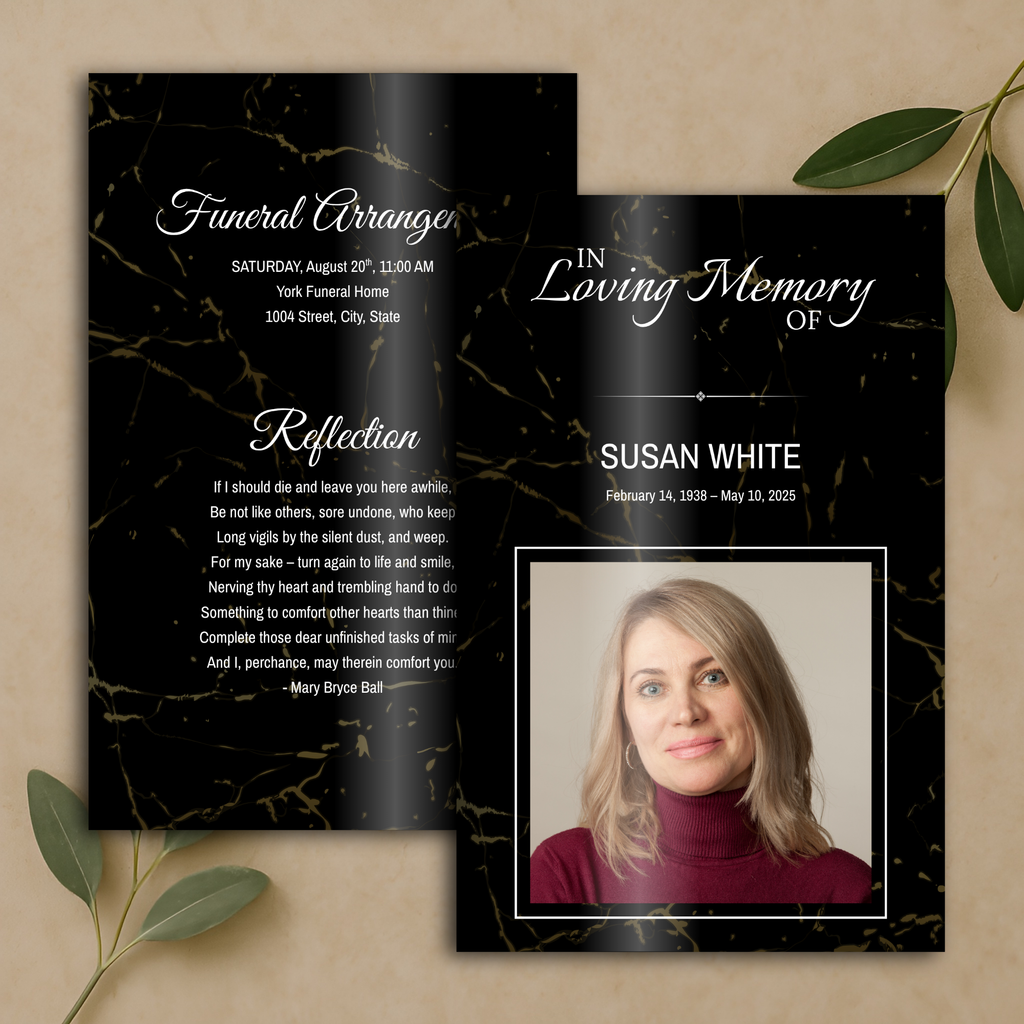 Midnight Elegance Funeral Program