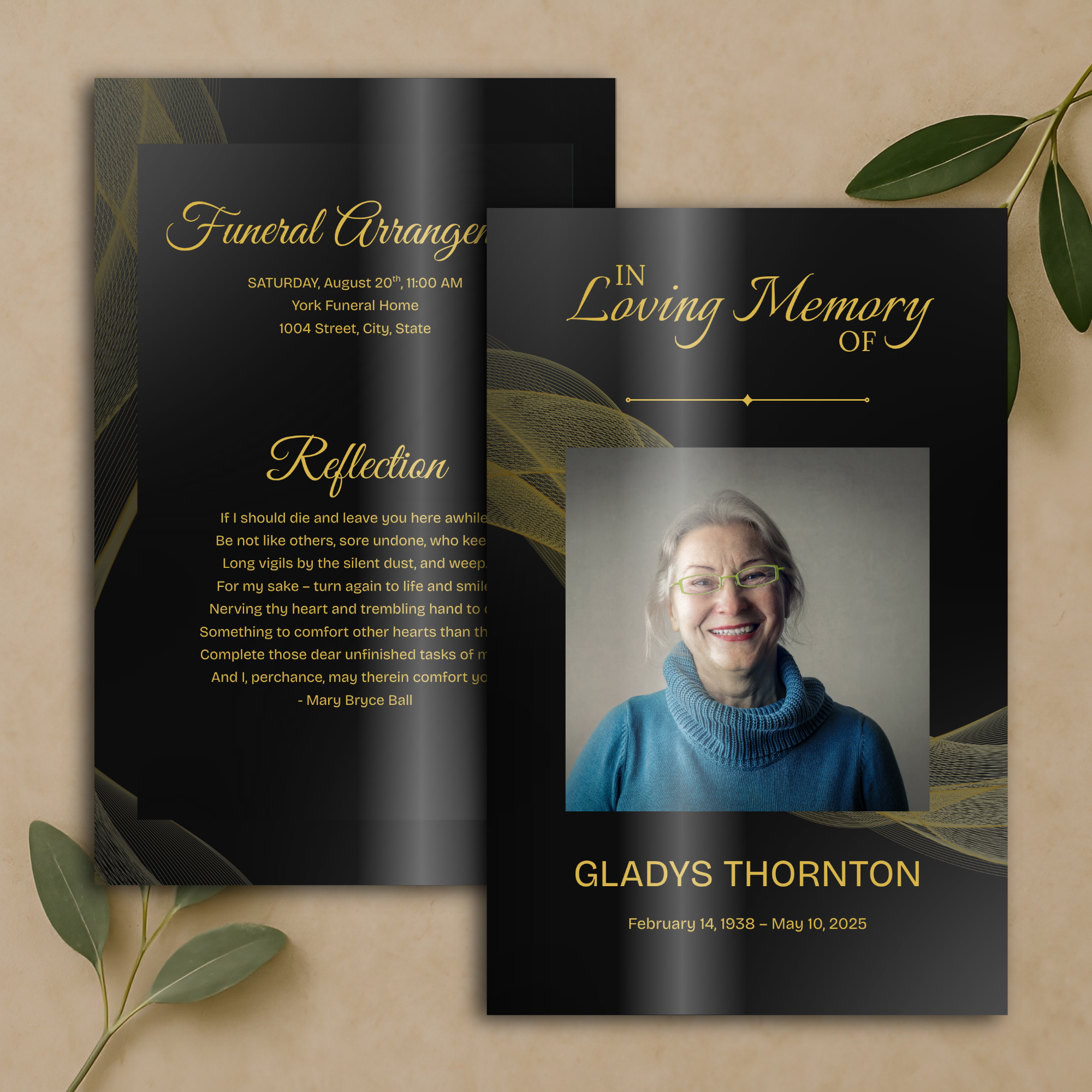 Midnight Regal Funeral Program