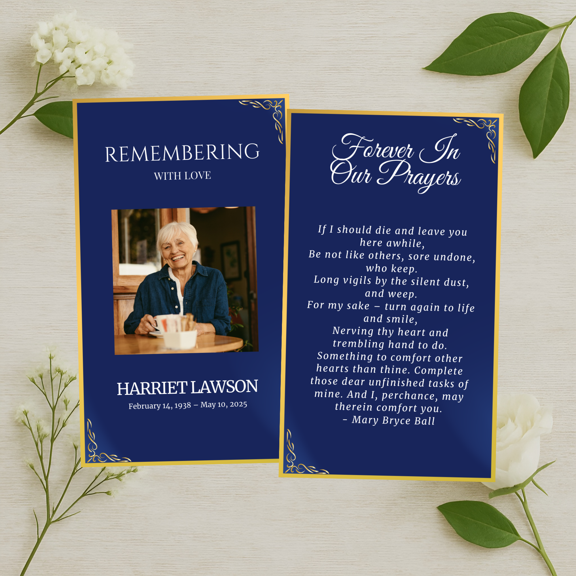 Navy Remembrance Prayer Card