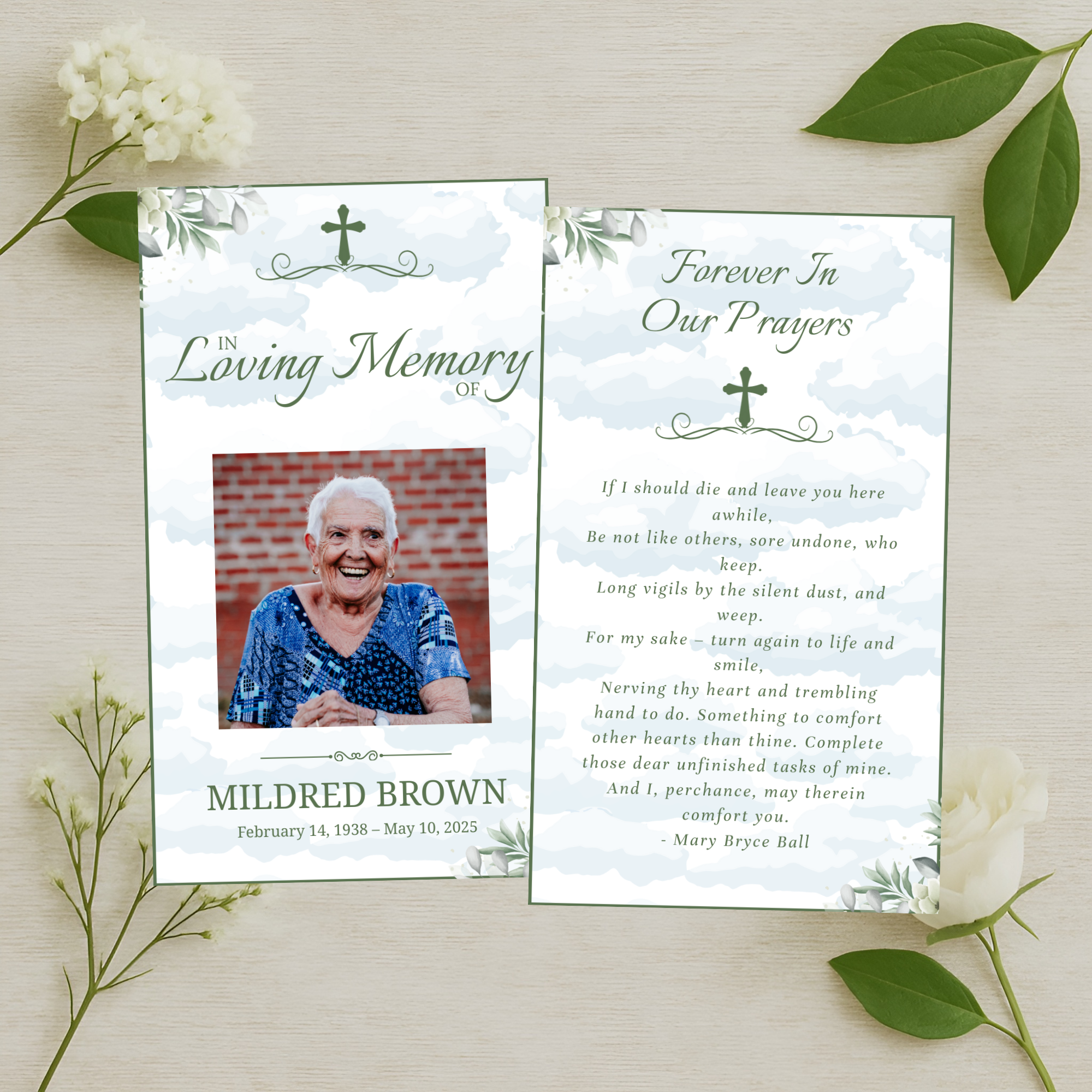 Olive Blessing Prayer Card