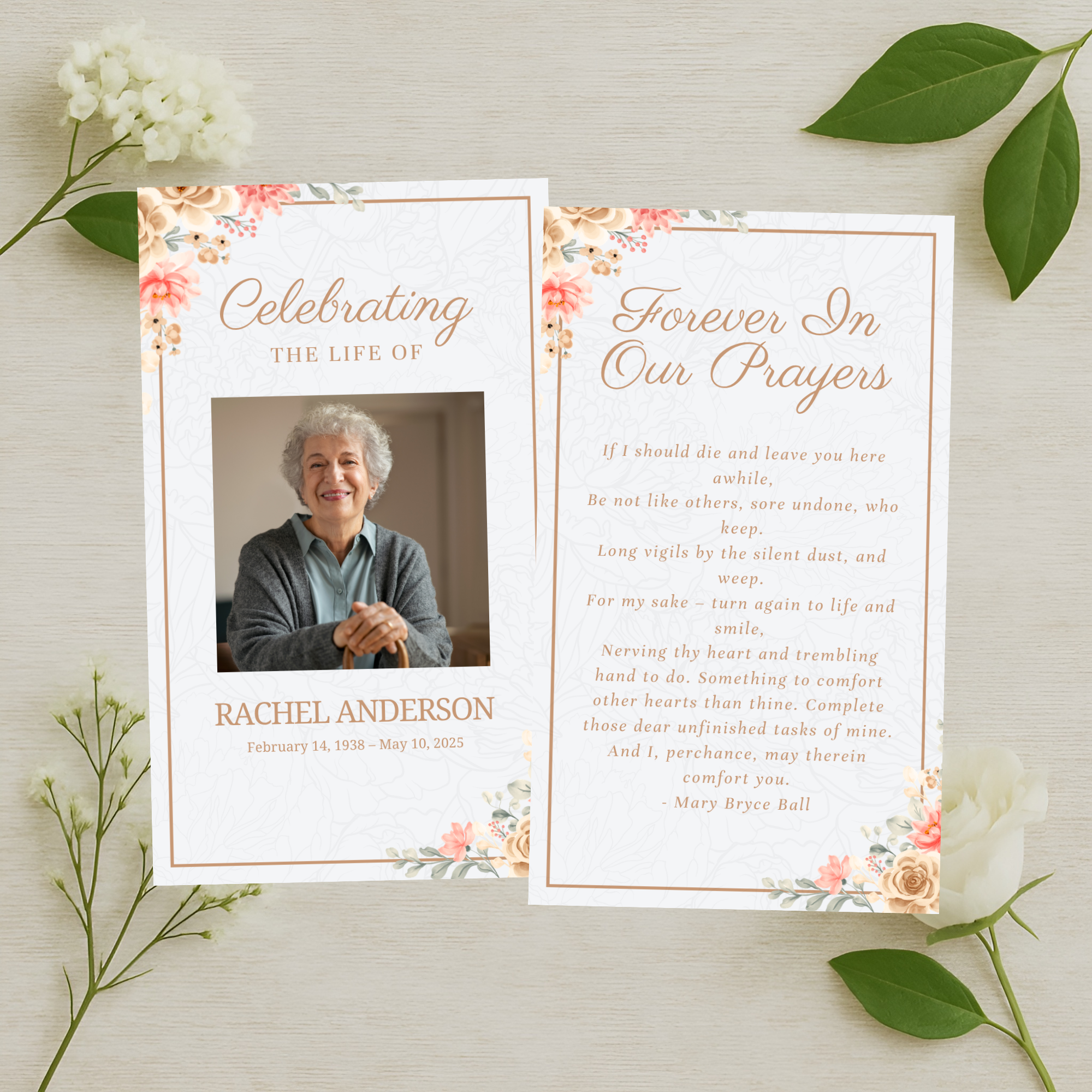 Peach Forever Prayer Card