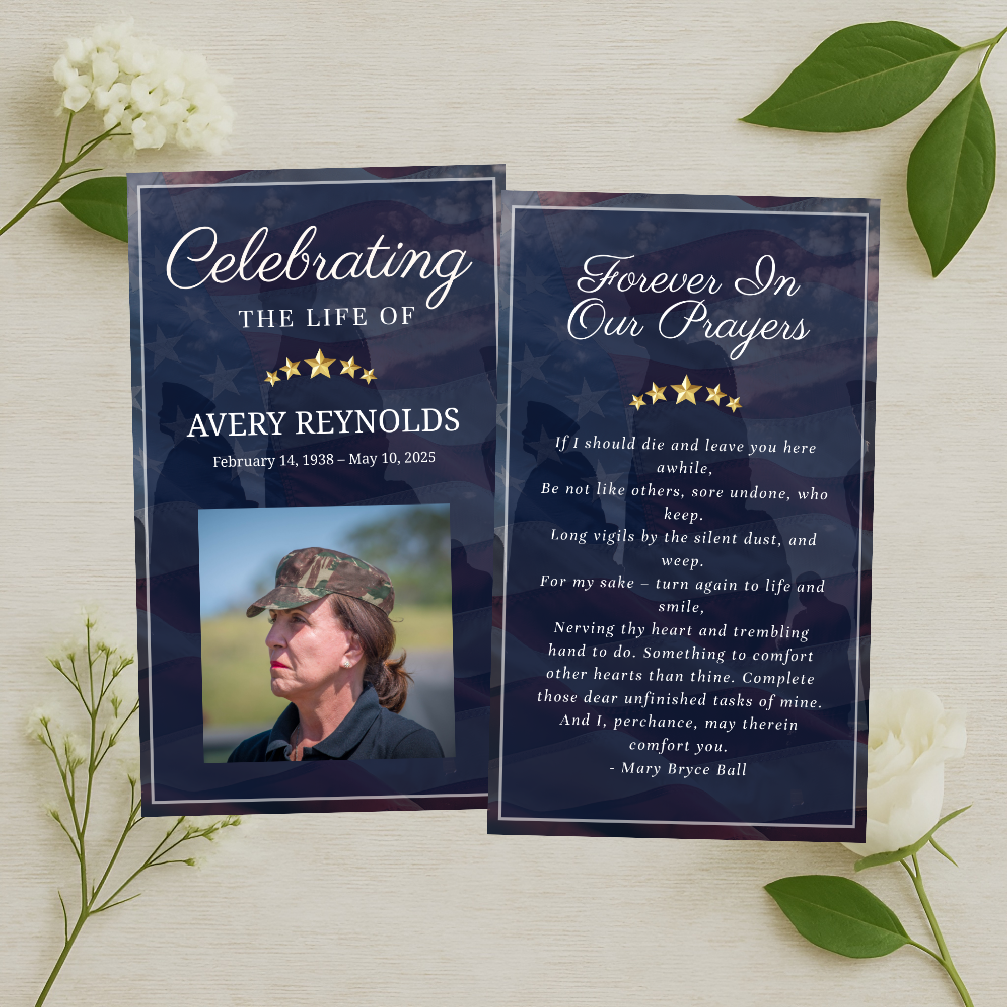 Uniform Honor Prayer Card