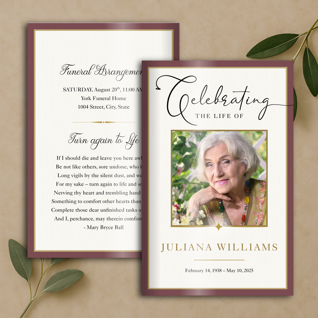 Heirloom Funeral Program