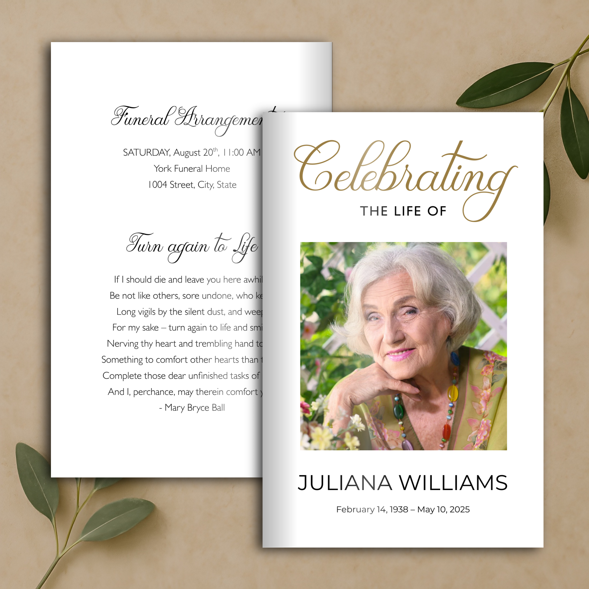 Refined Funeral Program