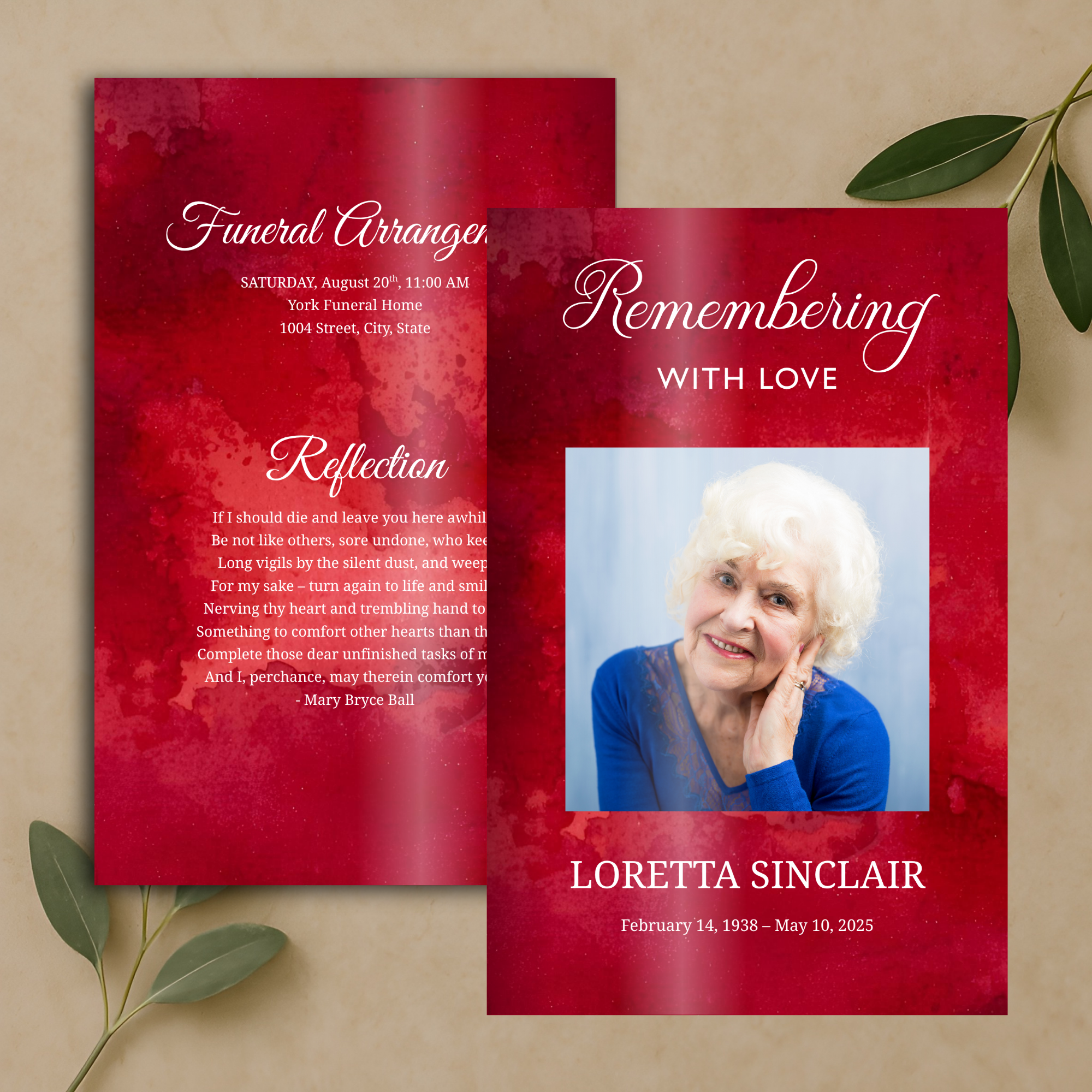 Ruby Remembrance Funeral Program