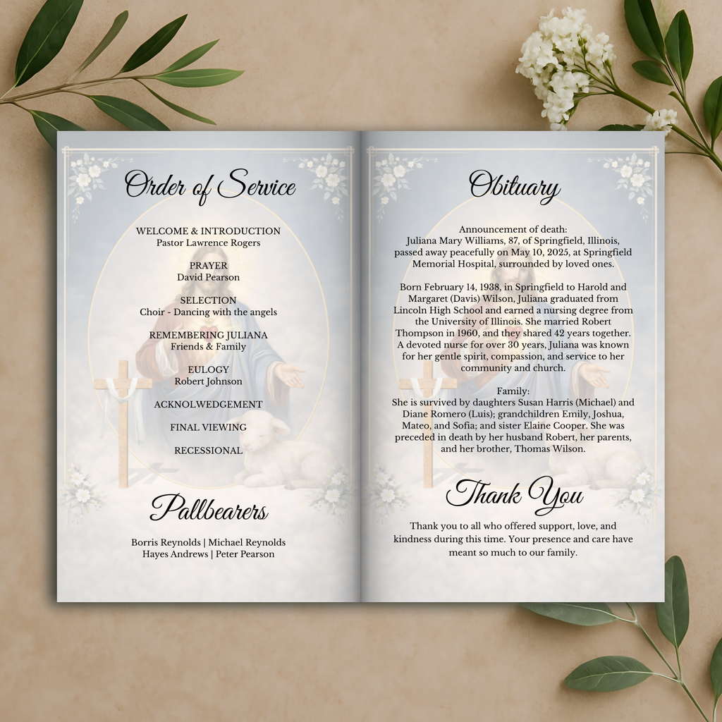 Sacred Heart Funeral Program