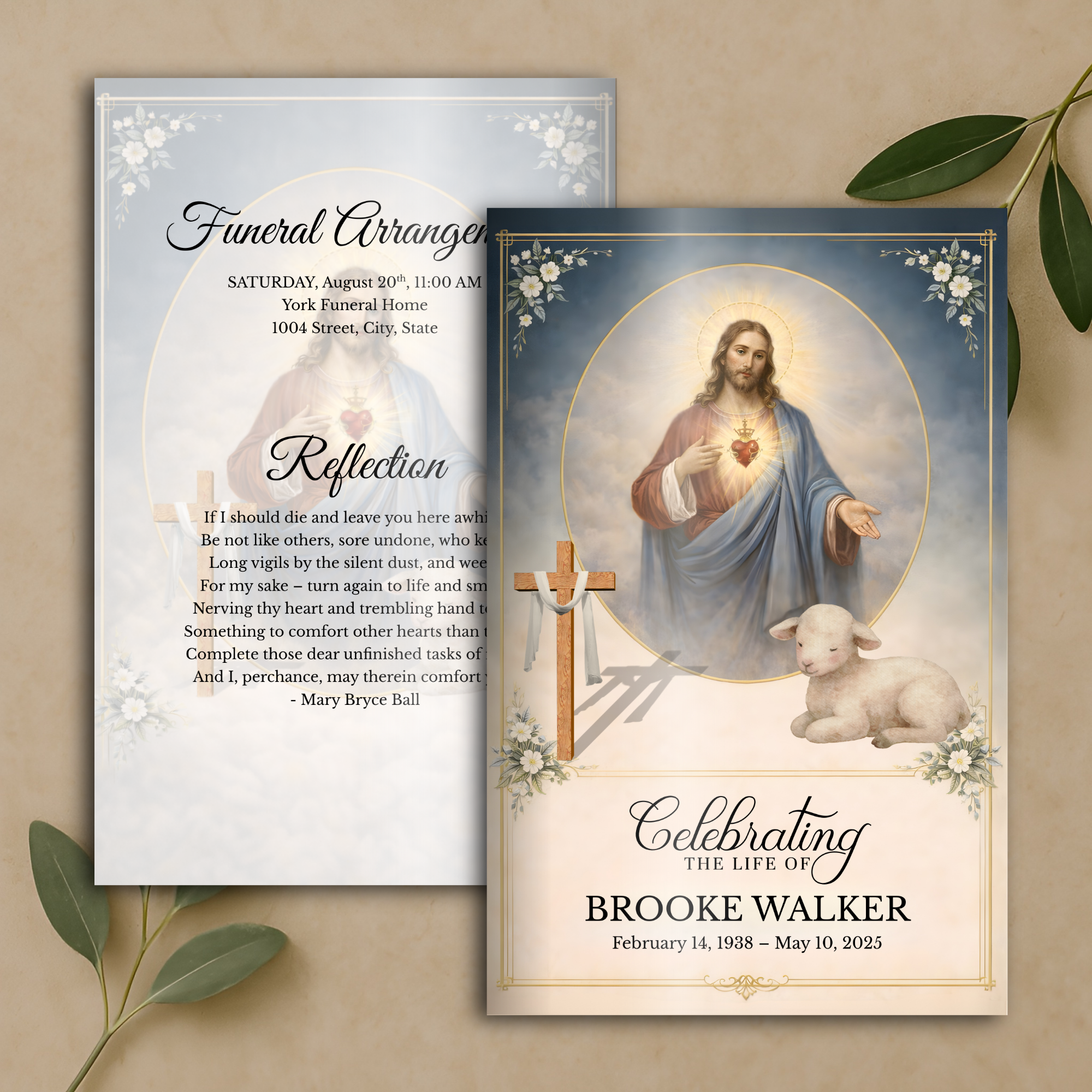 Sacred Heart Funeral Program