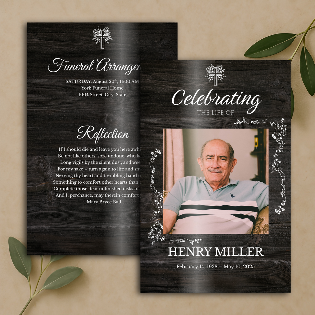 Sacred Wood Funeral Program