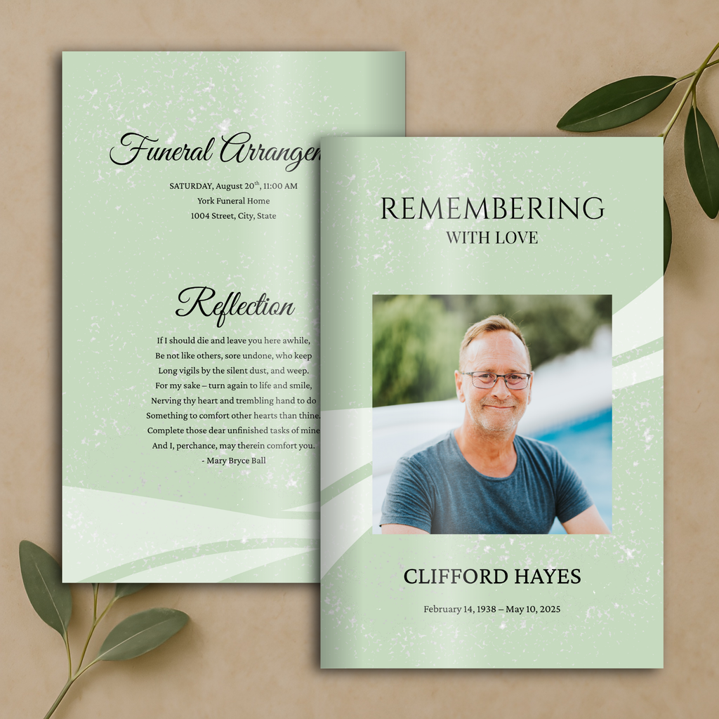 Sage Harmony Funeral Program