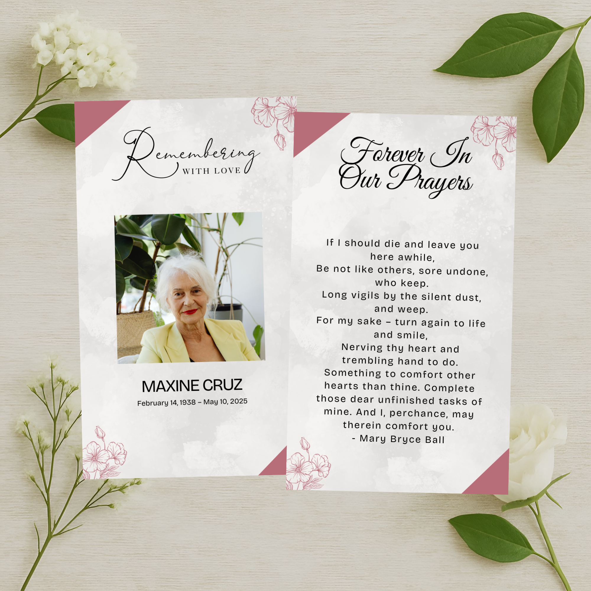 Soft Petal Prayer Card