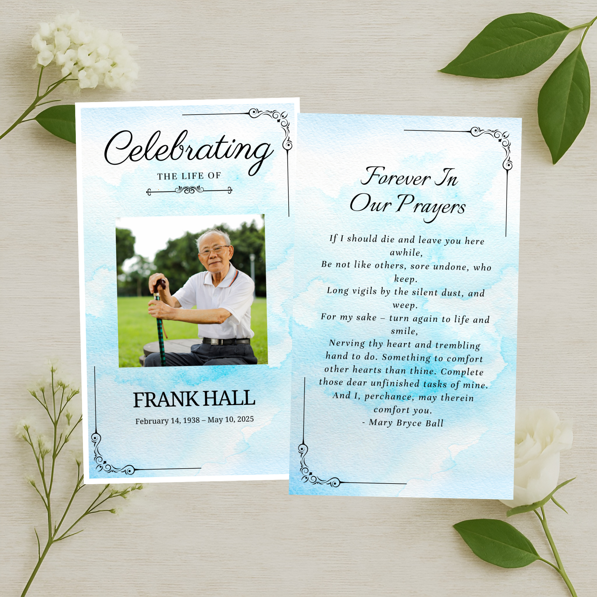 Soft Sky Prayer Card