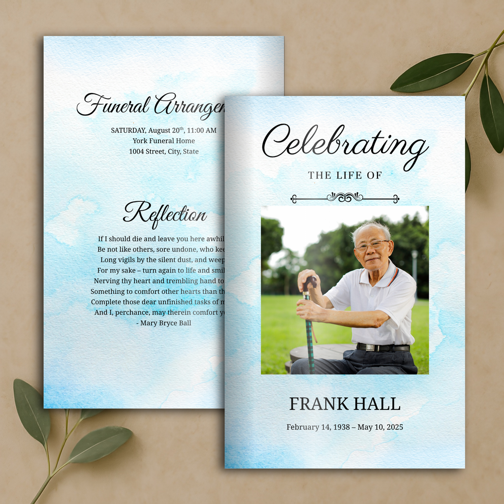 Soft Sky Funeral Program