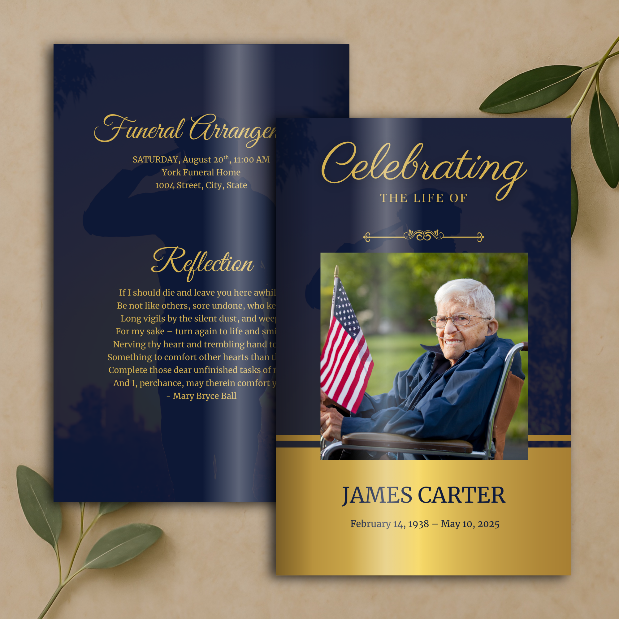 Stars Service Funeral Program