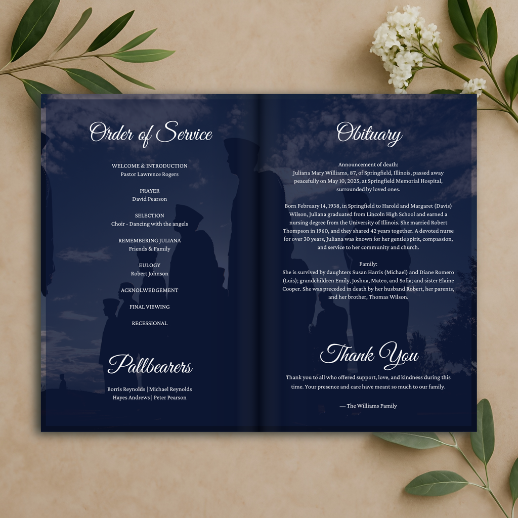 Uniform Honor Funeral Program
